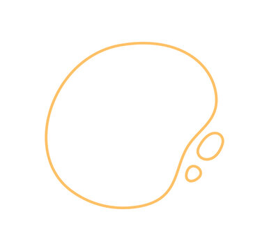 Minimal abstract organic outline blob shape with soft fluid form and irregular frame set. Each line forms an asymmetric organic set, blending frame and shape with a simple modern style for creative