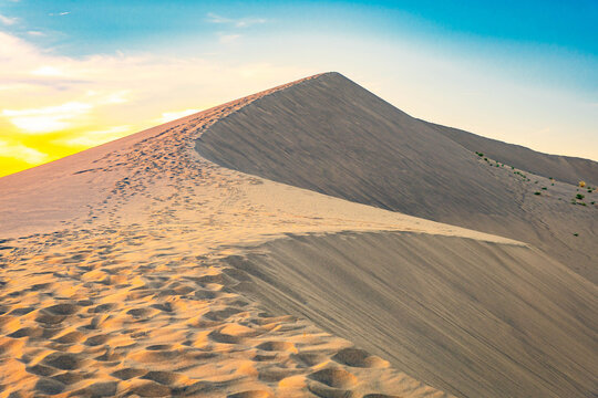Scenic Golden Sand Dunes Curves Sunset Bruneau Dunes Idaho