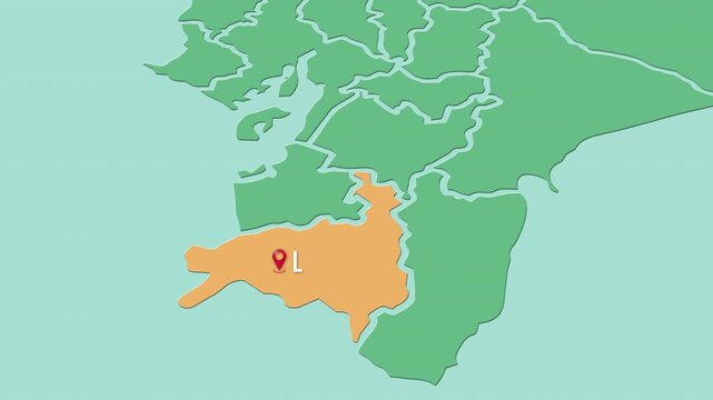 Mapa de Ecuador con divisi&oacute;n pol&iacute;tica resaltando la provincia Loja