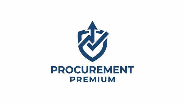 Procurement Premium Logo with Shield Checkmark and Arrow.