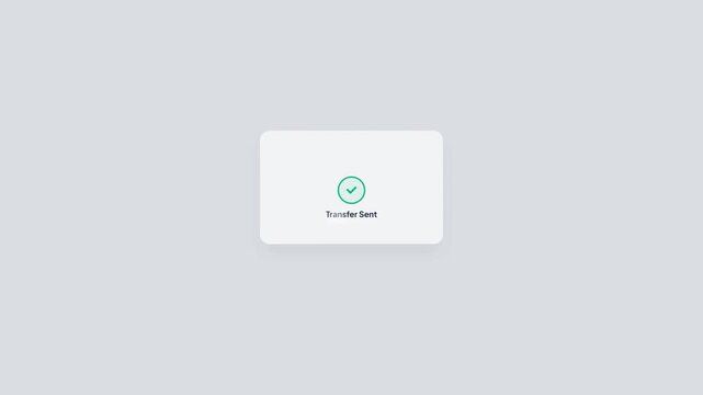 Secure Digital Wallet Fund Transfer Interface Showing Request to Sent Status Notification Animation