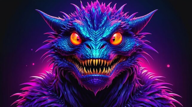 Close Up of Demonic Creature With Glowing Eyes