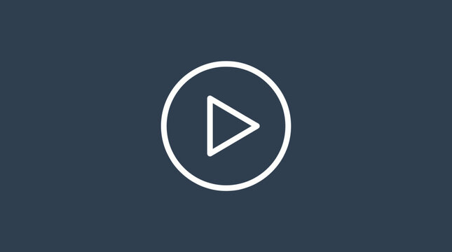 Modern play button icon on dark background.