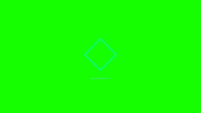 An isometric illustration of a green screen with a diamond shape