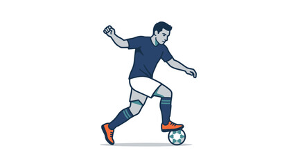 Obraz premium Soccer Player Dribbling Ball Vector Illustration