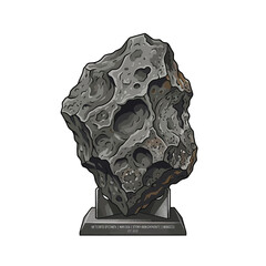 Irregularly Shaped Meteorite on Display Stand © grendel