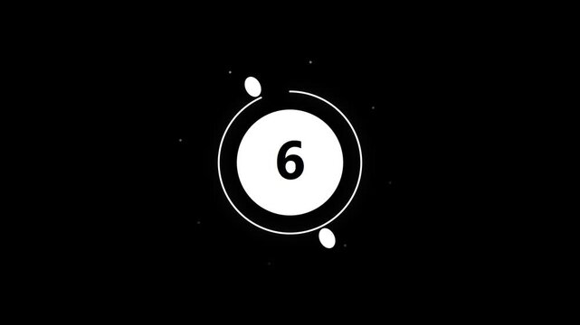 Minimalist design element with number six.
