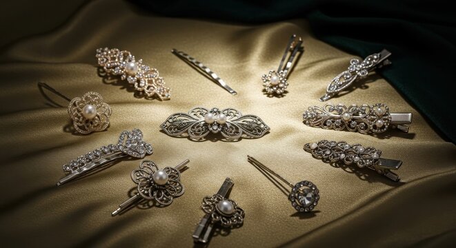 Assorted Metallic Hair Clips 505 Collection