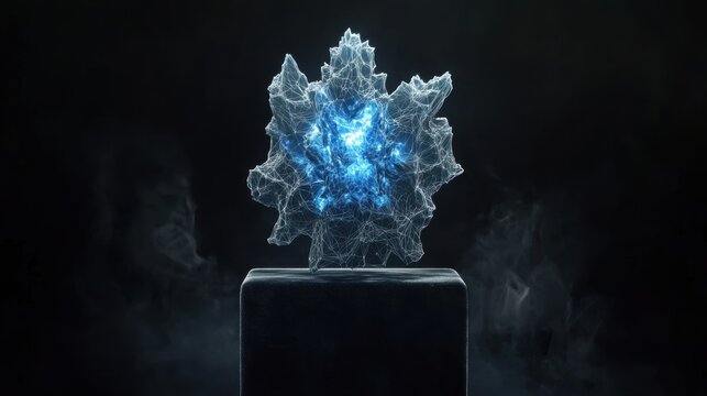 Intricate Glowing Fractal Wireframe Structure