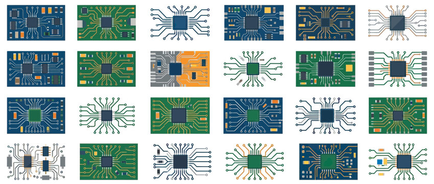 Computer Circuit Board Chips Collection