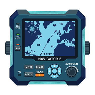 Marine Navigation Device Displaying Map
