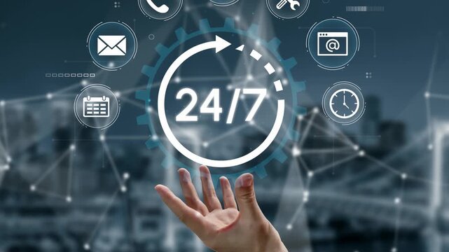 Continuous Support and Connectivity Concept Illustrated with Symbols of Communication and Services in a Modern Digital Environment. Entropy.