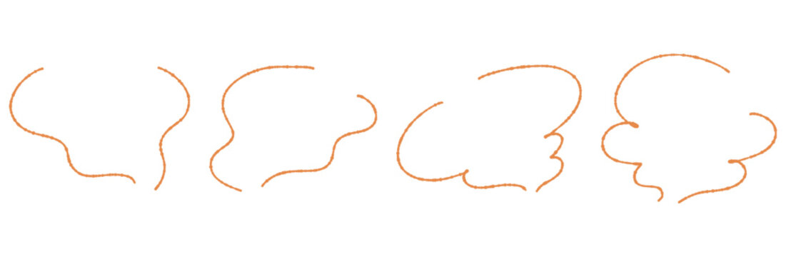 手書きの湯気のフレームセット デザインの見出しやコメントに使えるかわいいイラスト