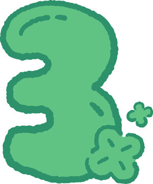 네잎클로버 숫자 삽화 디자인 four-leaf clover number