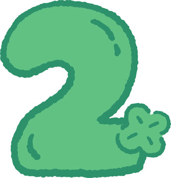 네잎클로버 숫자 삽화 디자인 four-leaf clover number