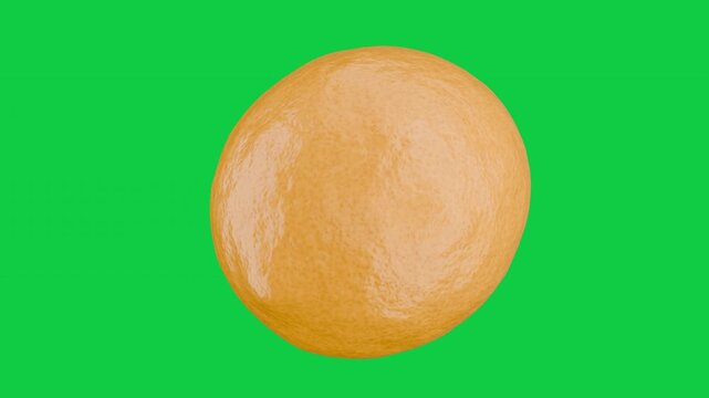 Closeup Spinning Yellow Lemon Ingredient on Green Screen for Keying, Fruit food loop concept. 3D animation.