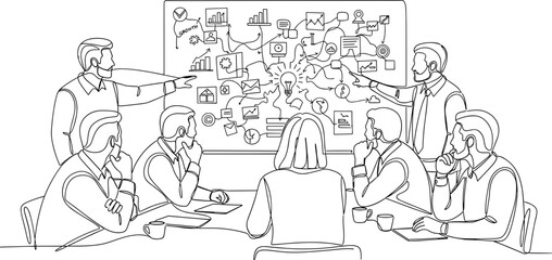 Obraz premium Business Meeting Brainstorming Strategy Planning on Board