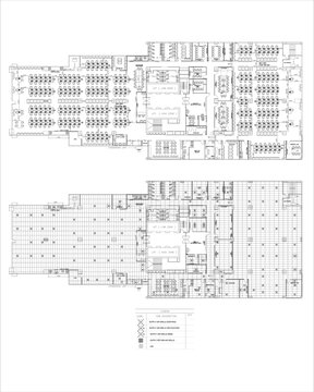 Large Office Layout Plan with Common Area and HVAC Air Diffuser Placement