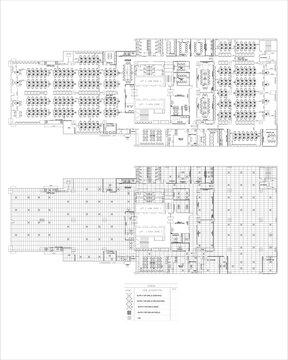 Large Office Layout Plan with Common Area and HVAC Air Diffuser Placement