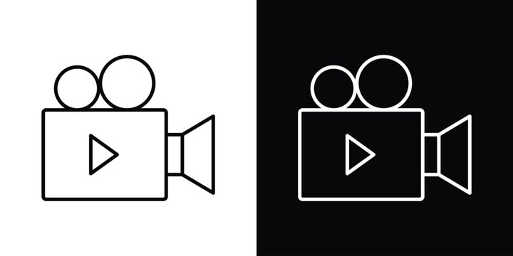 Video camera icon vector logos kit. EPS10