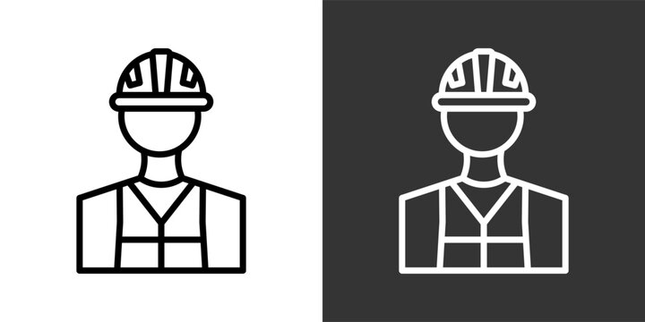 Workerblack And White Icon Set Collection Pack Vector Illustration