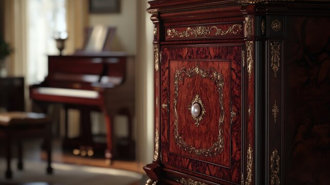 Pearl Inlay Detail on Antique Grand Piano by fadzm2