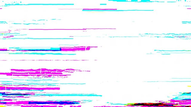Abstract digital glitch effect with chromatic aberration and static noise overlay.