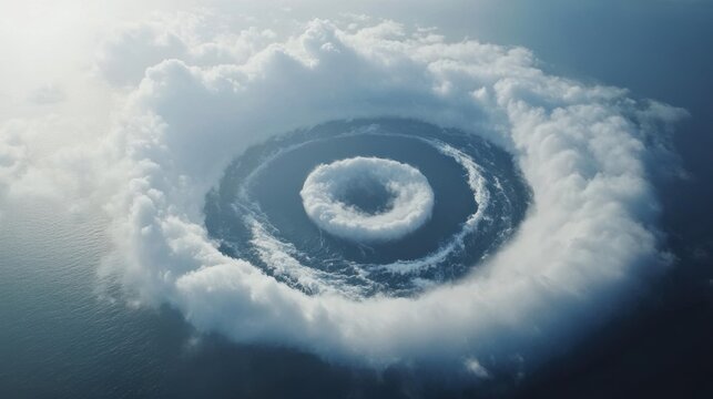 Fadzm2 Overhead View of Swirling Cloud Vortex
