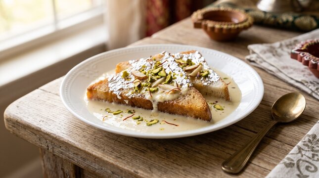 Classic Pakistani Shahi Tukray Bread Pudding