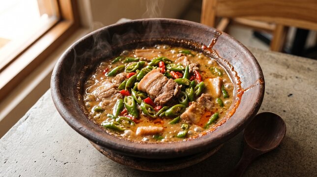 Spicy Philippine Bicol Express Pork Stew