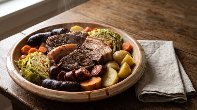 Traditional Azorean Cozido das Furnas Meat Stew