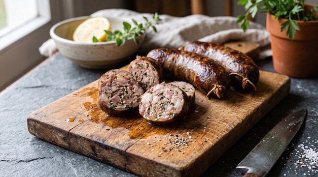Traditional Butifarra Paraguaya Pork Sausage Slices