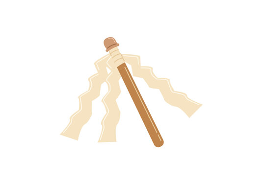 Flat Haraegushi wand with paper shide streamers Shinto ritual purification