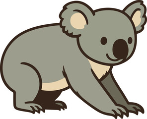 Fototapeta premium Young Koala on animal art illustration painting