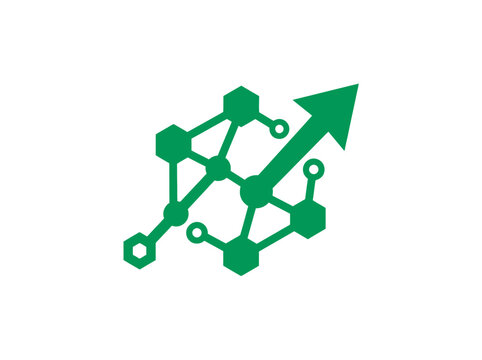 Green Network Growth And Progress Arrow Icon