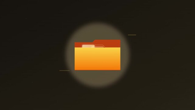 digital storage folder icon vibrant motion background