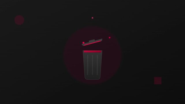 digital trash delete remove cleanup system motion animation