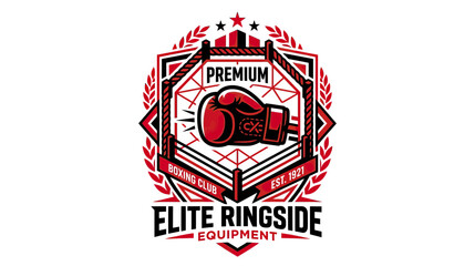 Boxing Glove Inside Ring Emblem © love