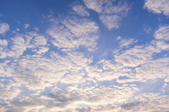 beautiful blue sky with sunlight in springtime