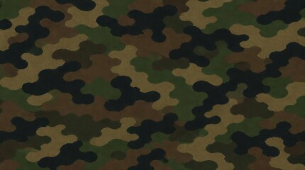 Fototapeta premium Camouflage pattern in green brown and black colors.