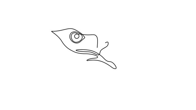 Animated video of an aggressive eagle head. Motion graphic of the eagle head icon facing left.