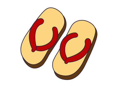 Zori icon. Japanese culture icon design. Flat vector icon.