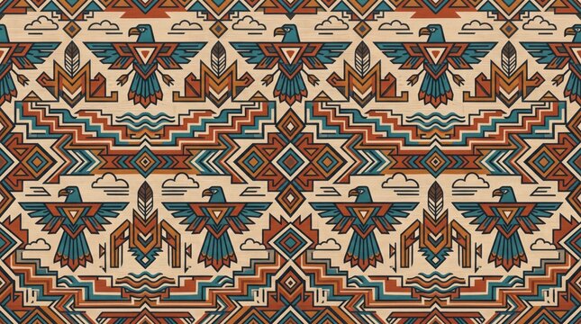 American pattern eagle southwest seamless design with american southwest seamless geometric traditional heritage