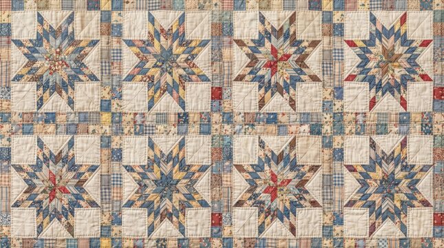 American pattern vintage star patchwork quilt fabric design with american patchwork heritage traditional handmade