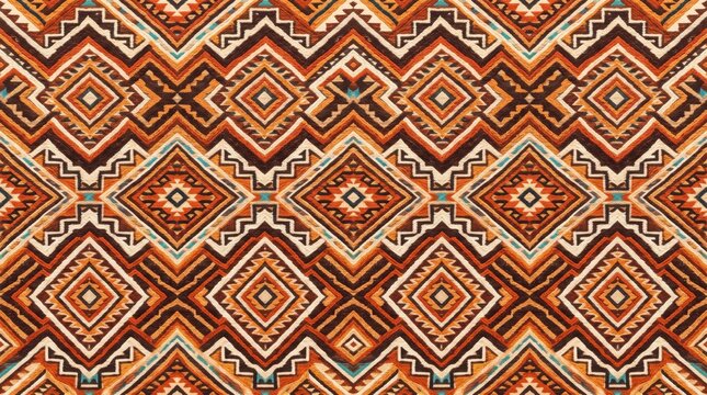 American pattern geometric tribal mosaic southwestern fabric print with american geometric southwestern seamless ornament