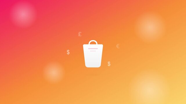 E commerce Shopping Bag Pulse Marketing Background
