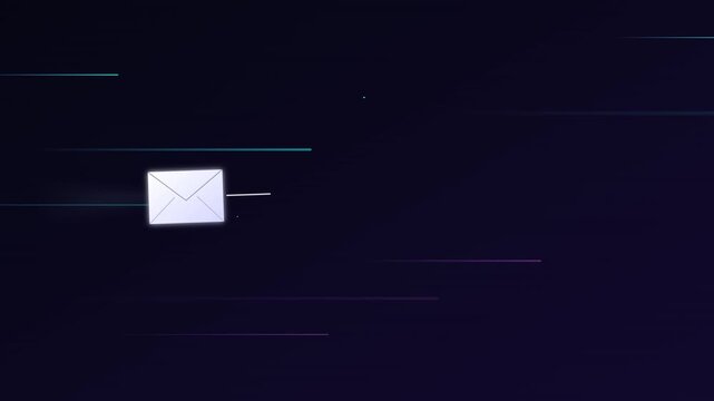 efficient email mail communication delivery envelope motion background