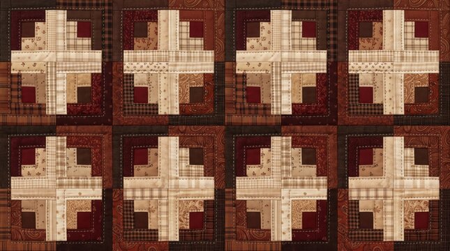 American pattern dark rustic patchwork quilt with geometric cross motifs patchwork geometric traditional american