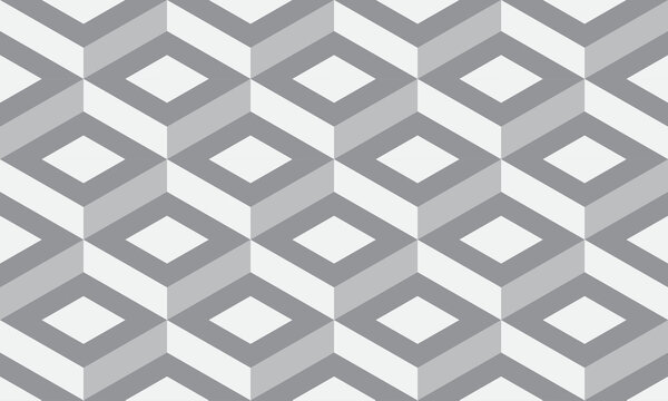 Creative modern optical illusion backdrop template with abstract block puzzle pattern