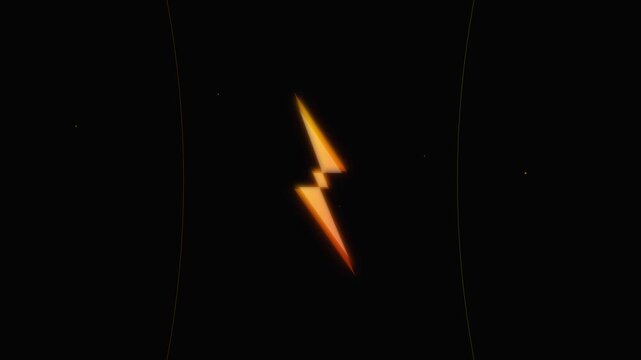 electric bolt power energy icon vector animation black